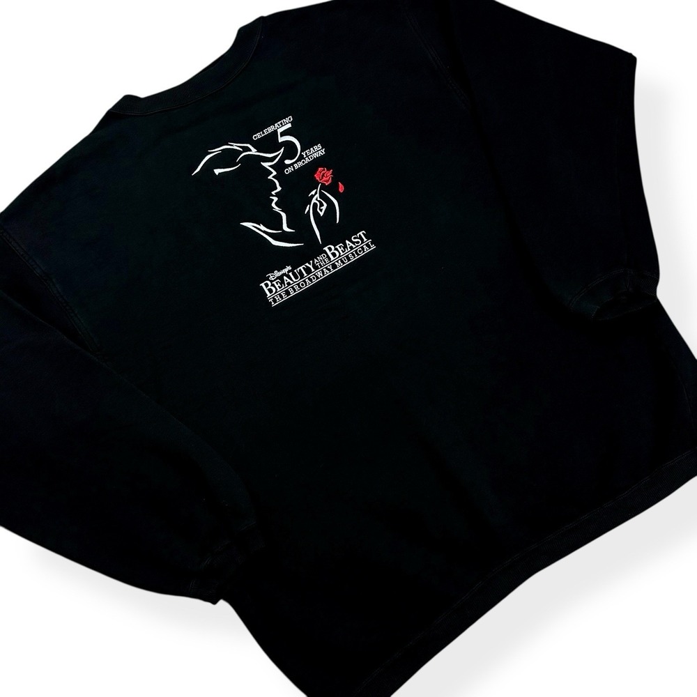 VTG Disney Beauty & The Beast Broadway Musical‎ Embroidered Sweatshirt Men's XL - Picture 2 of 15